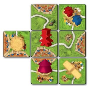 Speltegels en speelstukken van Carcassonne Het Circus uitbreiding met circusacts van 999 games