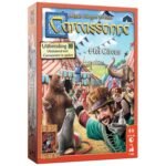Carcassonne uitbreiding Het Circus - kleurrijke speldoos met circusdieren en artiesten 999 Games Carcassonne - Het Circus Bordspel