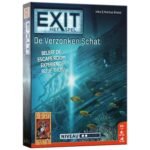 EXIT Het Spel De Verzonken Schat escape room bordspel van 999 Games met onderwater wrak en vissen op de doos 999 Games Exit - De Verzonken Schat