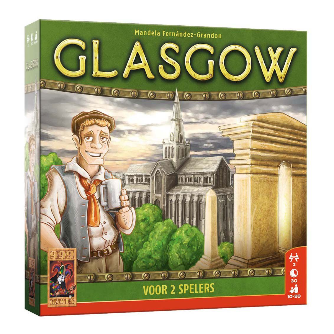 999-games-glasgow-bordspel-voorkant Speldoos van het bordspel Glasgow voor 2 spelers van 999 Games 999 Games Glasgow Bordspel