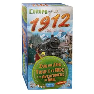 Ticket to Ride Europa 1912 uitbreiding bordspel doos met vintage trein en karakters Ticket to Ride - Europa 1912 Uitbreidingsset
