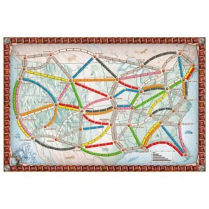 Speelbord Ticket to Ride met routes door Noord-Amerika