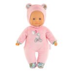 Corolle mon doudou sweet heart Babypop - roze beer in roze pak met berenmuts en ballonnenprint - Corolle