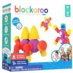Blockaroo magnetische foam blokken dieren set voor kinderen vanaf 3 jaar met 17 zachte onderdelen