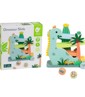 Classic World houten ballenbaan dinosaurus met verpakking en accessoires