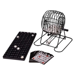 bingo draaimolen met nummerschaal en speelkaarten op witte ondergrond Clown Games Bingo Molen Groot