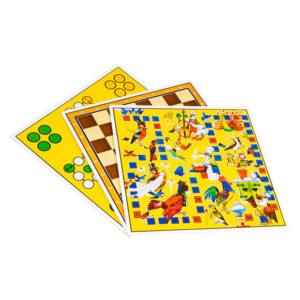 Kleurrijke speelborden met ganzenbord, dammen en ludo voor kinderen van clown games