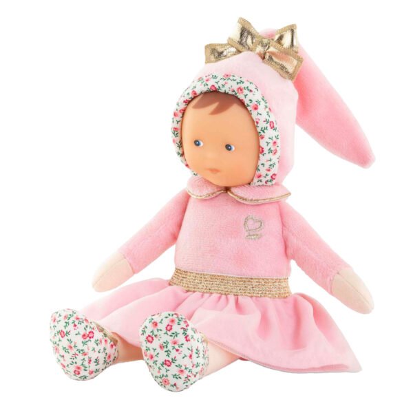 Lieve Corolle babypop in roze outfit met geborduurd hartje Corolle Miss Ballerina - Roze Grenadine Pop