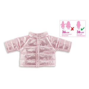Roze glanzend jasje voor 36 cm Corolle aankleedpoppen, voorkant zichtbaar