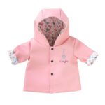 Roze Corolle regenjas met omkeerbare printvoering Corolle Omkeerbare Regenjas voor Babypop, 30cm