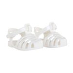 Witte plastic sandalen voor poppen met gesp en open design Corolle Mon Grand Poupon Sandalen Wit, 36cm