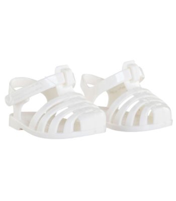 Witte plastic sandalen voor poppen met gesp en open design Corolle Mon Grand Poupon Sandalen Wit, 36cm