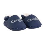 Zachte gevoerde Corolle slofjes in marineblauw voor babypop Corolle Marineblauw Slippers voor Babypop 30cm