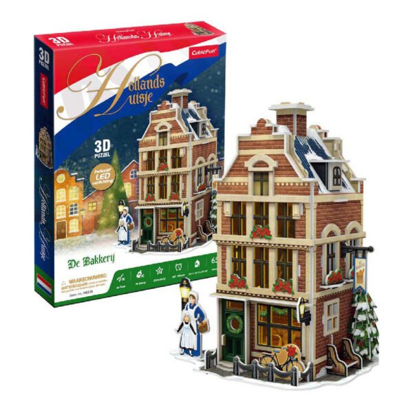 Cubic Fun 3D Puzzel Hollandse Bakkerij met Led Verlichting, 65st.