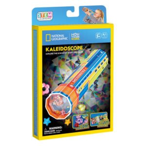Verpakte National Geographic caleidoscoop met kleurrijke doos en STEM-label van cubic fun