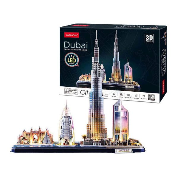 Cubic Fun 3D Puzzel City Line Dubai met Led Verlichting, 182st.