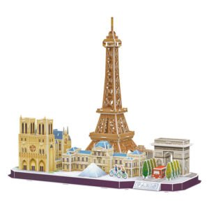 3D model van Parijs met Eiffeltoren, Notre-Dame en Arc de Triomphe van cubic fun