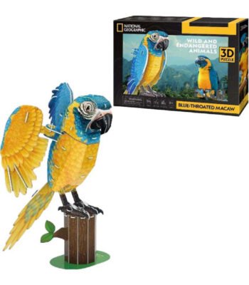 Cubic Fun 3D puzzel National Geographic Ara met doos op de achtergrond