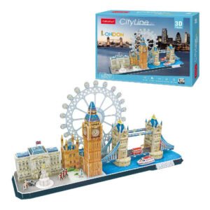 CubicFun CityLine 3D puzzel van Londen met doos en volledige skyline Cubic Fun 3D Puzzel City Line Londen