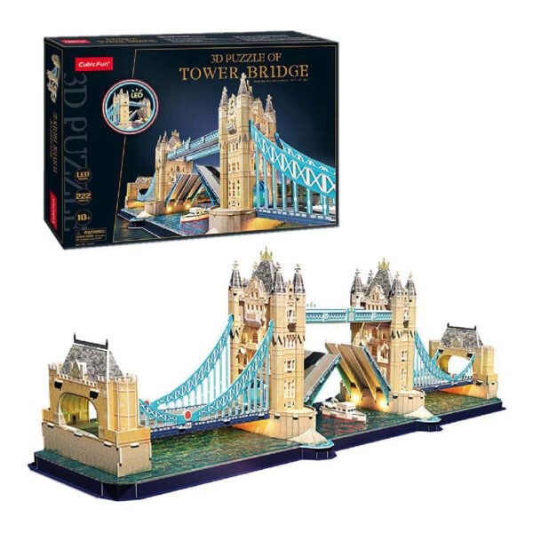 Cubic Fun 3D Puzzel Tower Bridge met LED Verlichting, 222st.