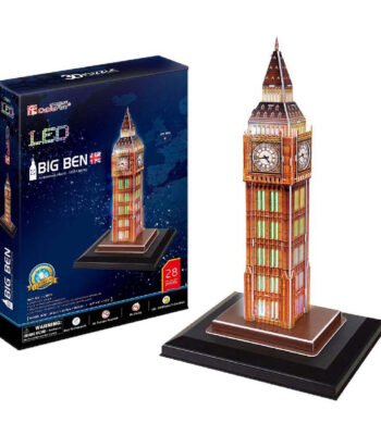 Big Ben 3D puzzel met LED-verlichting en productverpakking Cubic Fun 3D Puzzel Big Ben met Led Verlichting