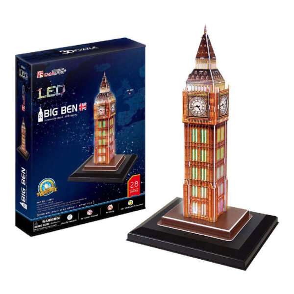 Cubic Fun 3D Puzzel Big Ben met LED Verlichting, 28st.