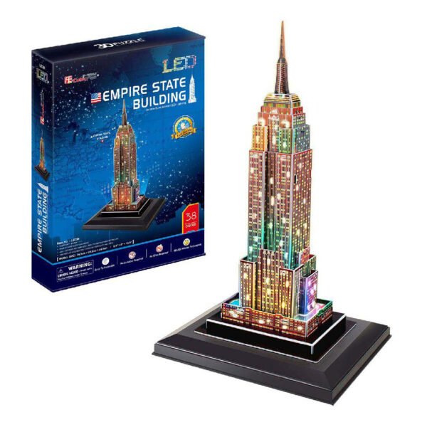 Cubic Fun 3D Puzzel Empire State Building met LED Verlichting, 38st.