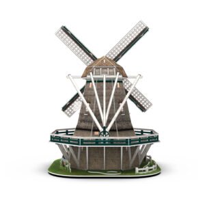 Cubic Fun Hollandse molen 3d puzzel met windmolens en houten constructie achterzijde