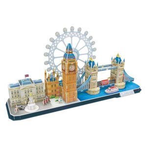 Gedetailleerde weergave van de CubicFun 3D puzzel van Londen inclusief Big Ben en Tower Bridge van cubic fun