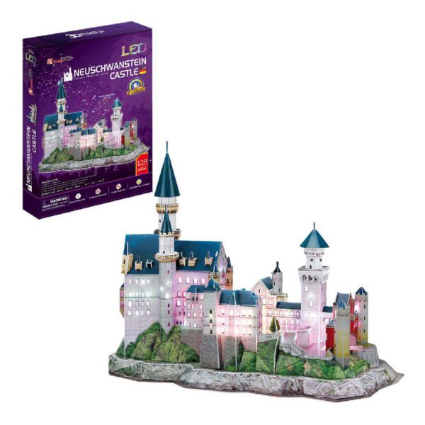 Cubic Fun 3D Puzzel Neuschwanstein Kasteel met LED Verlichting, 128st.