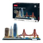 San Francisco skyline 3D puzzel met LED-licht en productverpakking van CubicFun Cubic Fun 3D Puzzel City Line San Francisco met Led Verlichting