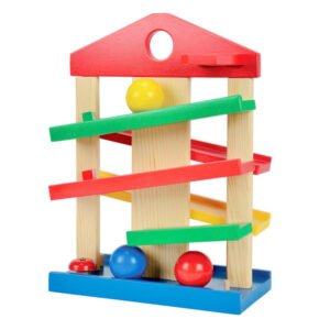 Eichhorn Houten ballenbaan met gekleurde ballen en bel