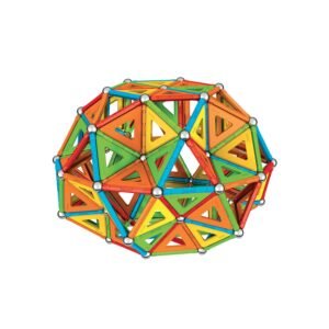 Bouwset van kleurrijke magnetische driehoeken in bolvormig ontwerp