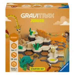 Vooraanzicht doos GraviTrax Junior Desert Starter-Set met kleurrijke illustraties