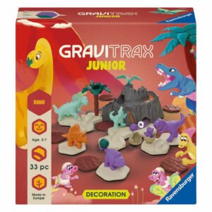 Voorkant van de Gravitrax Junior Dino doos met kleurrijke illustraties