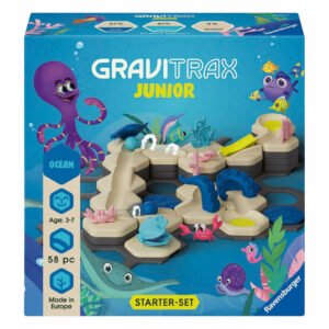 Close-up van GraviTrax Starterset Oceaan doos met speelse zeedieren en parcours
