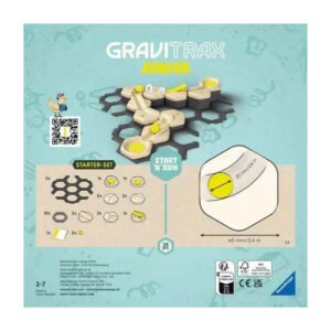 Achterkant van de verpakking van Gravitrax Junior met inhoudsweergave