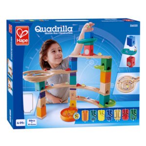 Doos van Hape Quadrilla houten knikkerbaan - cliffhanger constructiespeelgoed