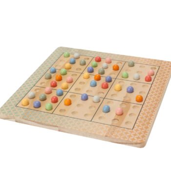Houten sudoku spelbord met gekleurde knikkers voor kinderen Houten Bordspel Sudoku
