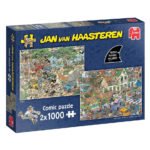 Jan van Haasteren legpuzzel - 2in1 safari & storm 2x1000 stukjes met komische illustraties van safari en storm