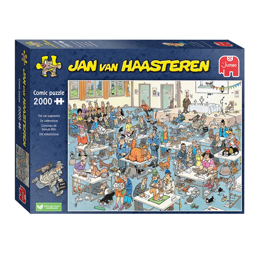 Jan van Haasteren legpuzzel - kattenshow in doos met 2000 stukjes