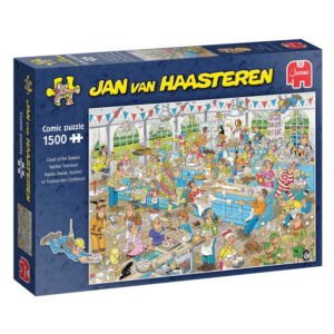 Jan van Haasteren legpuzzel - taarten toernooi puzzeldoos van 1500 stukjes met bakwedstrijd illustratie