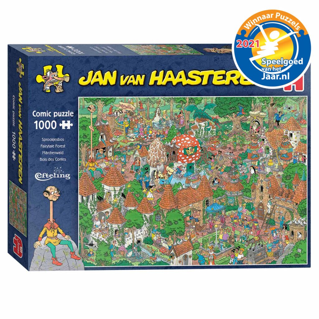 Jan van Haasteren legpuzzel - efteling sprookjesbos puzzeldoos met Speelgoed van het Jaar sticker