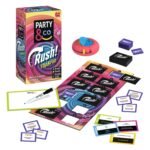 Volledige set van Jumbo Party & Co Rush Spel Flip & Fun inclusief doos, spelbord en accessoires Party & Co. Rush Spel
