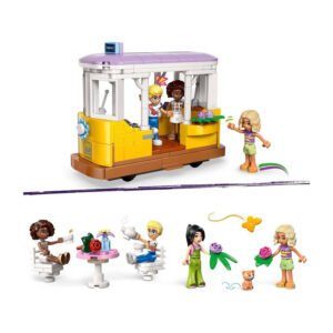 LEGO Friends poppetjes en accessoires van set 42671 inclusief tram en bloemen