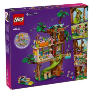 Achterkant van LEGO Friends doos 42652 toont speelfuncties en interieur