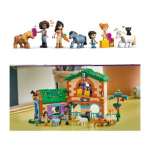 Kinderen verzorgen pony’s met LEGO Friends figuren en kleurrijke stal