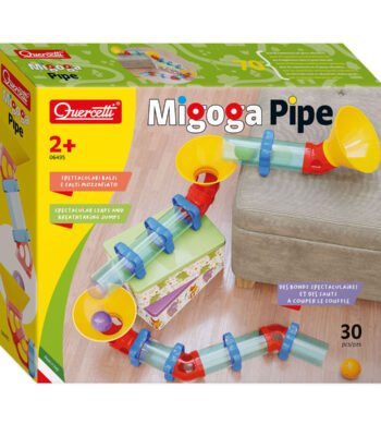 Verpakking van Quercetti Migoga Pipe knikkerbaan set voor kinderen vanaf 2 jaar