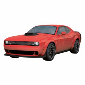 3D puzzel van rode Dodge Challenger R/T muscle car van Ravensburger