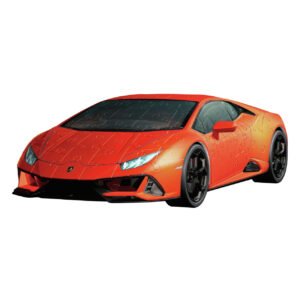 Gemonteerd 3D puzzelmodel van oranje Lamborghini Huracán Evo